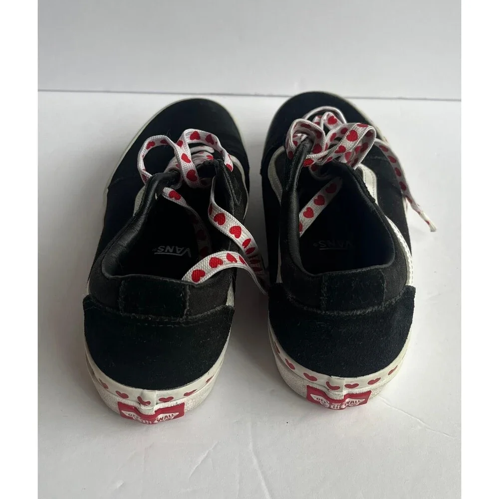Vans Old Skool Black Red Heart Love Sneakers Women’s US 4 Vintage Y2K